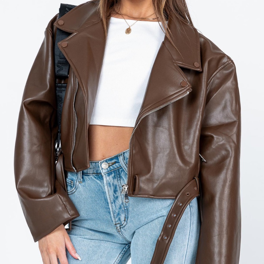 Lioness oversized leather jacket
